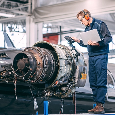 maintenance repair and overhaul on an aerospace engine