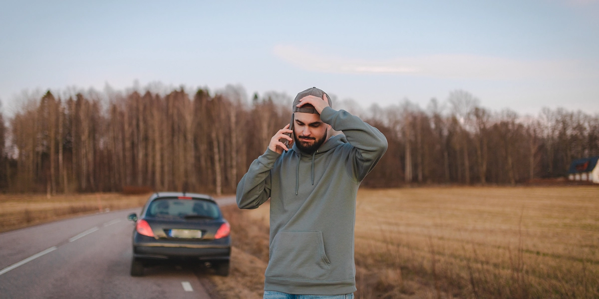 stranded on the side of the road