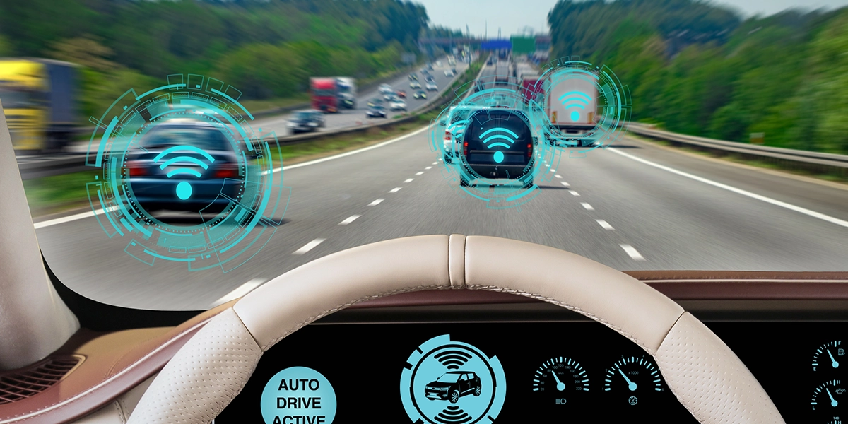head-up display on the road